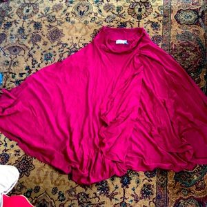 Skirt swirling midi soft easy waistband raspberry color